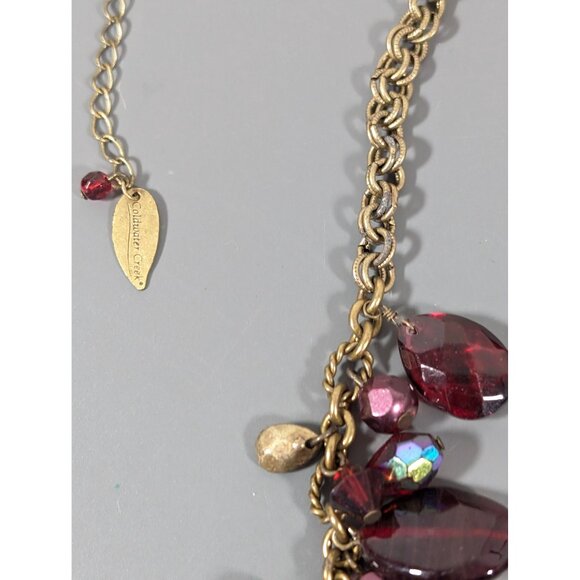 Coldwater Creek Red Faceted Bead Charm Cluster Statement Neclace 19" - Picture 5 of 8
